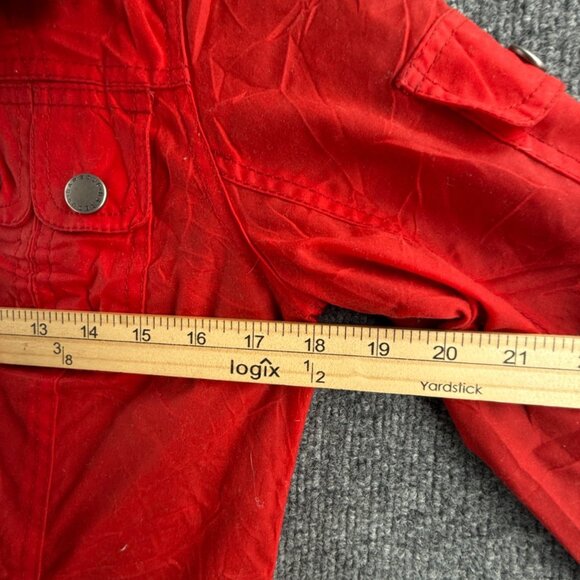 Barbour International Avonmouth Waxed Jacket Women Full Zip Red Size 4 USA Lined - Picture 8 of 16